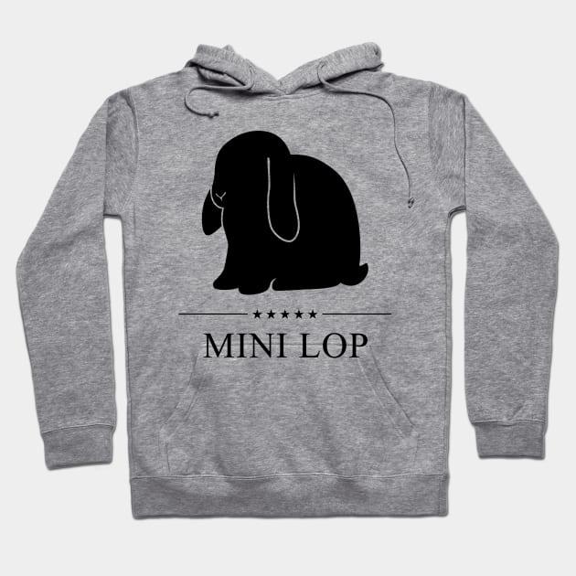 Mini Lop Rabbit Black Silhouette Hoodie by millersye